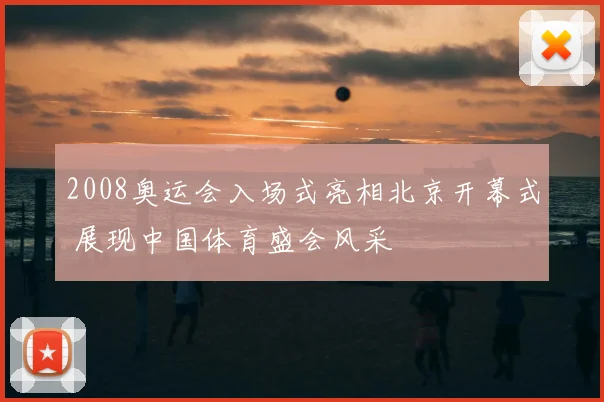2008奥运会入场式亮相北京开幕式 展现中国体育盛会风采